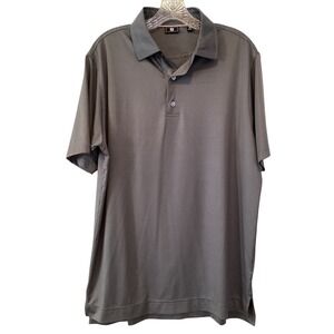 FootJoy Men's Gray Geometric Print Performance Golf Polo Shirt - Size Medium
